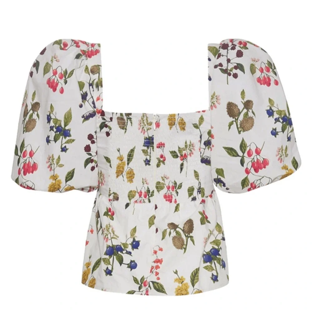 Cara Cara Alexis puff sleeve peplum top - Picture 2 of 6